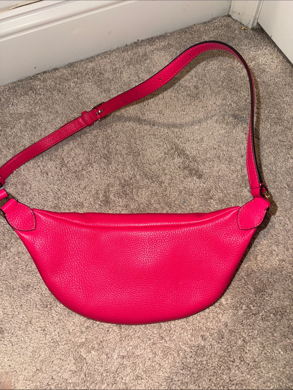 kate spade Hot Pink Pebble Leather Crossbody Belt Bag - Picture 3 of 6